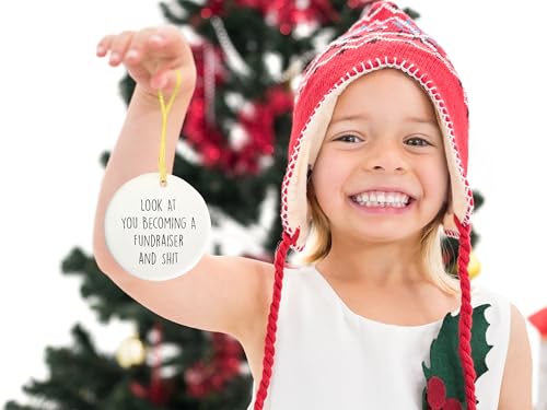 Fundraiser Ornament, Fundraiser Christmas Tree Ornament, Fundraiser Gift, Christmas Decorations, 3" Circle Ceramic Ornament