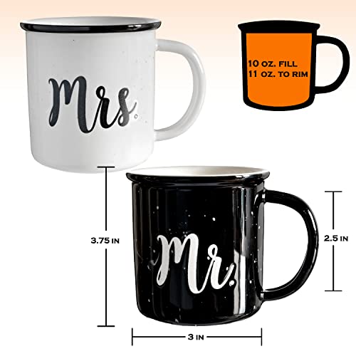 MAINEVENT Mr and Mrs Mugs 11 Oz, Ceramic Coffee Cup Couple Gift