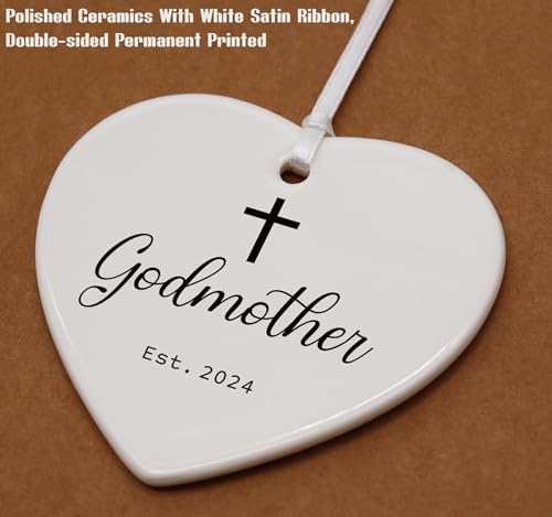 ZVMIS Elegant White Ceramic Godmother Hanging Ornament, Versatile Gift for Multiple Occasions