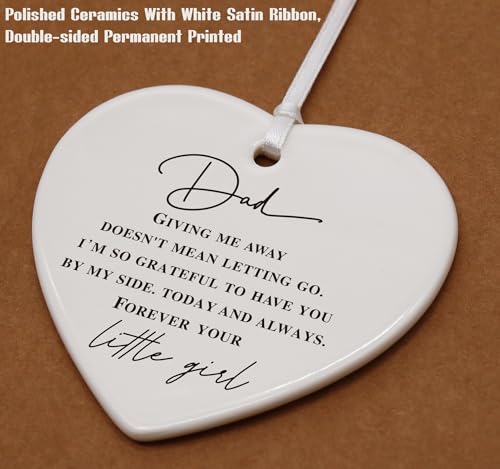 Forever Your Little Girl-Father of The Bride Gifts from Daughter,Father of The Bride Gift from Bride,Wedding Gift for Dad,Bridal Shower Gifts for Dad-Heart Shaped Ornament with Gift Box