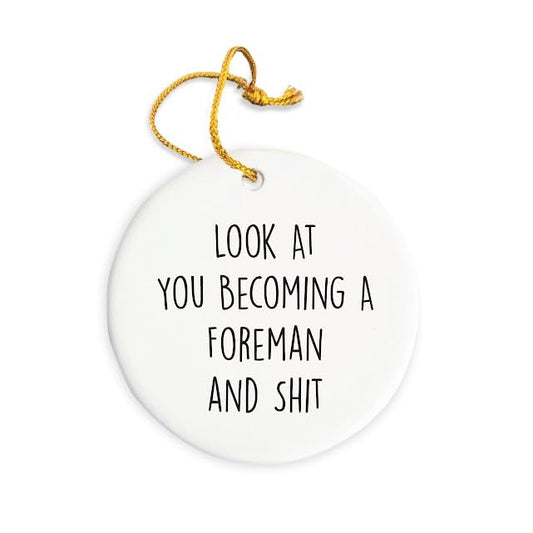 Foreman Ornament, Foreman Christmas Ornament, Foreman Christmas Tree Ornament, Foreman Gift, Christmas Decorations, 3" Circle Ceramic Ornament