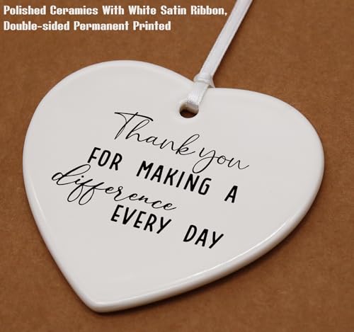 Heart-Shaped Teacher Appreciation Ornament - Thank You Gift for Making a Difference Every Day