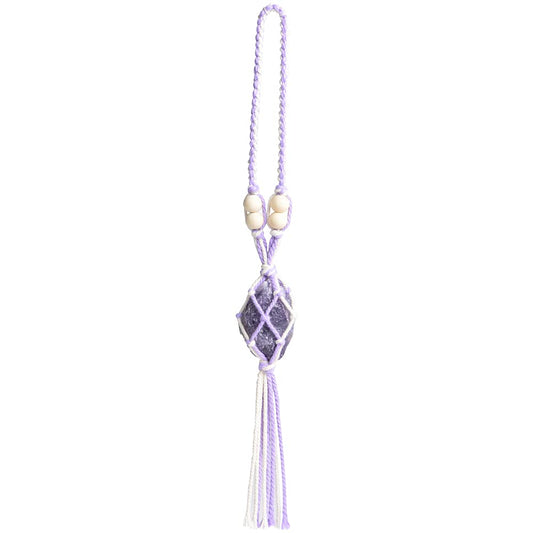 Healing Crystals Feng Shui Hanging Ornament Car Ornament Meditation Hanging Ornament Window Ornament for Home Decor (1 Piece Amethyst)
