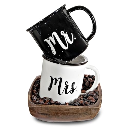 MAINEVENT Mr and Mrs Mugs 11 Oz, Ceramic Coffee Cup Couple Gift