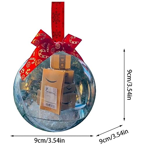 Canbebig Christmas Ornament 3.54inch Funny Ornament Ball for Christmas Tree Clear Ball Ornament Home Office Xmas Decorations Mini Gifts Box Ornament for Christmas