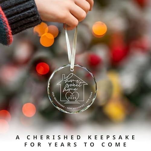 House Warming Gifts New Home - New Home Ornament 2025 - Housewarming Gifts for First House, Housewarming Gift Ideas for Couple - Home Ornaments for Home, Newhouse Owners Ideas - Glass Ornament