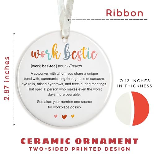 Coworker Ornaments - Christmas Ornaments for Women Coworkers - Coworker Gifts for Women, Gifts for Friends Female Coworker - Ceramic Ornament