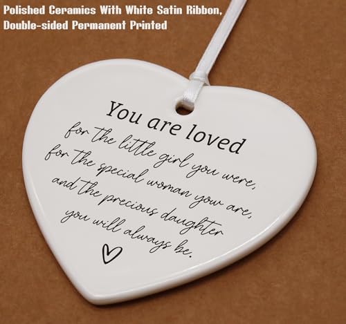 Daughter Incentive Gifts from Mom,Dad,Meaningful Birthday,Graduation, for Daughter,Motivational Encouraging Present,Heart Shaped Ornament-Reminder I Love You Forever