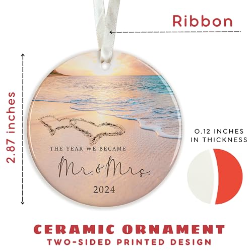 Wedding Ornaments - Mr and Mrs Ornament, 2024 Wedding Ornament - Ceramic Ornaments