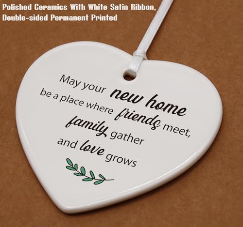 May Your New Home - Congrats Realtor to Homeowner Gift - First Time House Housewarming Present - Heart Shaped Ornament With Gift Box