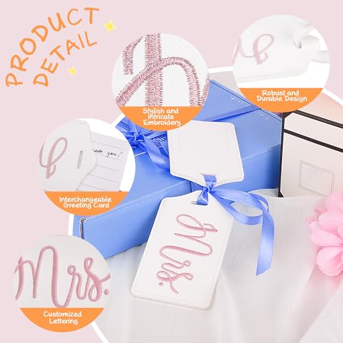 Mr and Mrs Tags, Wedding Gifts for Couples 2025, Luggage Tags for Suitcases, Bridal Shower Gifts for Vacation, Bride Travel Essentials for Women