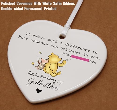 First Time Godmother Propose,Godmother Appreciated Gifts,Thank You Present,Christening Baptism, Heart Shaped Ornament