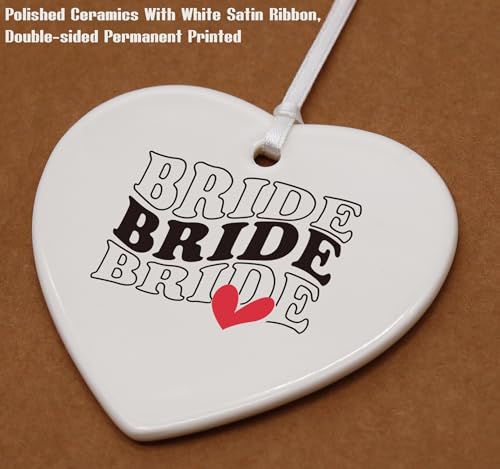Funny Engagement Gift for Bride-Bride to Be-Newly Engaged-Future Mrs,Bridal Shower Gifts for Her-Bachelorette Party Present for Women-Wedding-Heart Shaped Ornament with Present Box