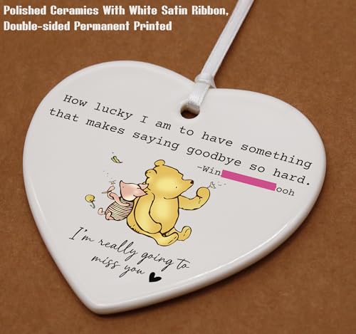 Neighbors Moving Gift,Best Friends Leaving Presents,Graduation Present,Boss Colleague Coworker Going Away,New Job,Farewell,Good Bye,Promotion,Retirement Gift-Heart Shaped Ornament