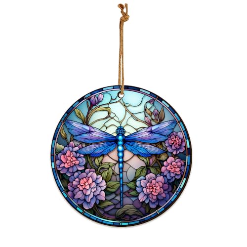 2D Flat All Over Printed, Dragonfly Christmas Ornaments, Ornaments for Dragonfly Lover, 2 Sides 3.5" Wood Ornament, Christmas Decorations (Ephg-51979009)