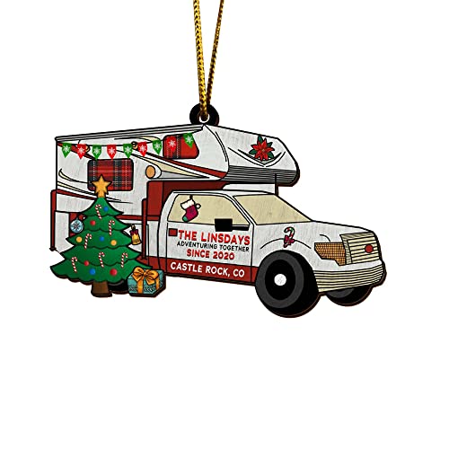 All Over Printed, Camping Ornaments, Campsite Camper Ornament, Christmas Tree Ornaments, 3.5" Wood Ornament 2 Sided, Gift for Family, Friend