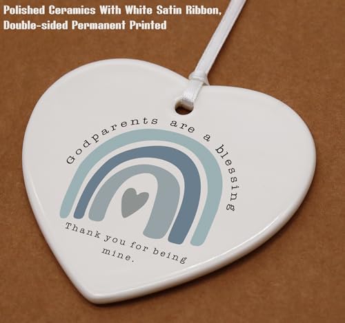 New Godparents Grandma Grandpa Gift,First Time Godfather Godmother Proposal Gift,Pregnancy Announcement Present,Godparents to Be,Christening Baptism Present,Heart Shaped Ornament