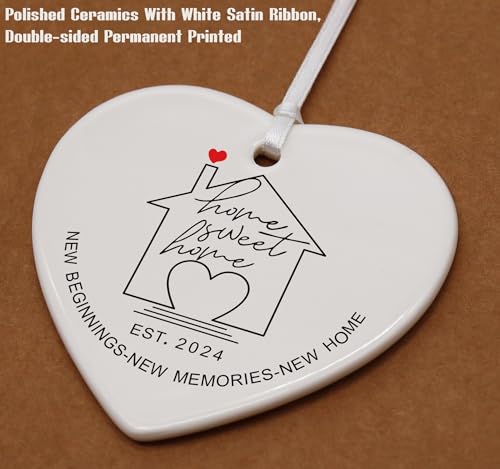 Home Sweet Home-Congrats Gifts Realtor to Homeowner-Happy New Home Gift-First Time New House,Housewarming Ideas Presents-New Home Owners Presents-Heart Shaped Ornament with Keepsake Box
