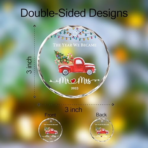 Wedding Ornament 2025,Wedding Gifts for Newlyweds, Our First Christmas Married Ornament 2025, Bridal Shower Gifts, The Year We Became Mr and Mrs Ornaments