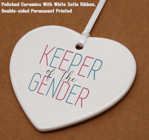 Gifts for Keeper of The Gender-Baby Shower Gender Reveal Celebration Party Supplies-New Mom Gifts for Women-First Time Mom Gift,Heart Shaped Ornament