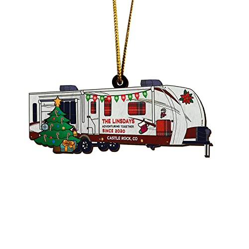 All Over Printed, Camping Ornaments, Campsite Camper Ornament, Christmas Tree Ornaments, 3.5" Wood Ornament 2 Sided, Gift for Family, Friend