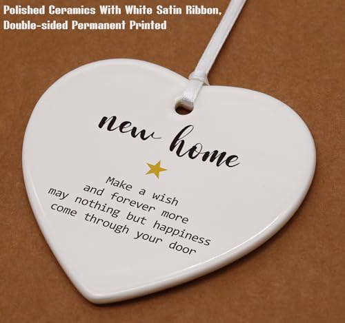 Make a Wish-Congrats Realtor to Homeowner-Happy New Home Gift-Housewarming Present for New Home Owners-Heart Shaped Ornament with Gift Box