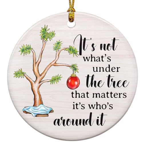 Ceramic Christmas Ornaments 2025, Classic White Round Hanging Ornaments for Christmas Tree, Meaningful Gifts for Women, Men, Family, Sister, Friends