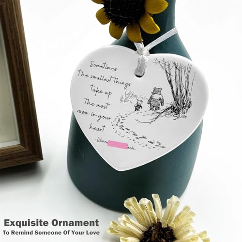 Gifts for Teacher Friends Mom Dad Anut Uncle Grandparents Godparents-Sometimes The Smallest Things-Ceramic Heart Ornament Keepsake Sign Plaque Decor