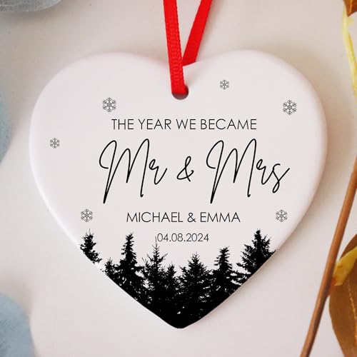 Custom Mr and Mrs Ornaments 2025, The Year We Became Married Ornament Wedding Gifts, Bridal Shower Bride Gift Ideas for Her