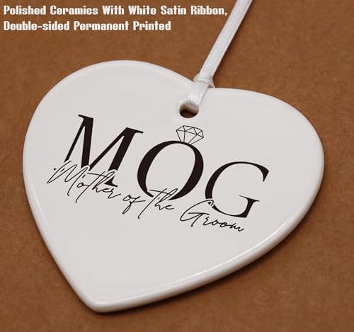MOG,Mother of The Groom Gifts from Bride,Bridal Shower Gifts for Mother-in-Law Gift,Wedding Gifts for New Mom-Heart Shaped Ornament with Gift Box