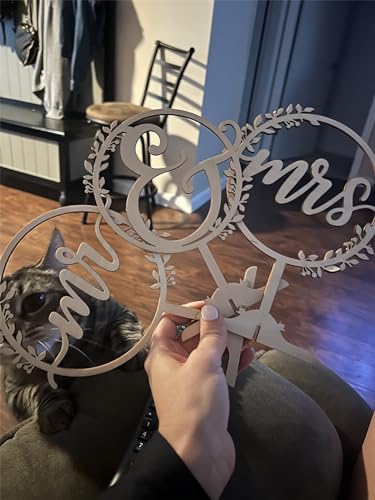 Mr and Mrs Wedding Sign for Rustic Just Married Party Table Decoration,Wooden