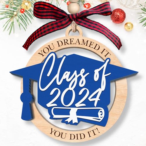 Graduation Ornaments - Graduation Gifts for Women, Daughter, Granddaughter - College, High School Graduate Ornament - Wood Ornament 2024