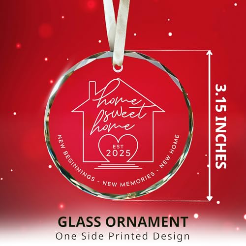 House Warming Gifts New Home - New Home Ornament 2025 - Housewarming Gifts for First House, Housewarming Gift Ideas for Couple - Home Ornaments for Home, Newhouse Owners Ideas - Glass Ornament