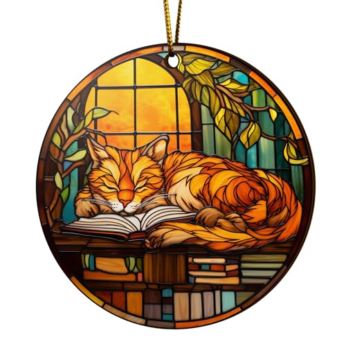 2D Flat All Over Printed, Book Ornaments, Bookshelf Christmas Ornaments, 2 Sides 3.5" Wood Ornament, Gift for Book Lover