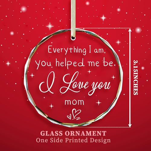 Gifts for Mom,Mom Gifts, Birthday Gifts for Mom, Gift for Mom from Daughter, Son, Love You Mom Gifts - Glass Ornaments for Mom 2025