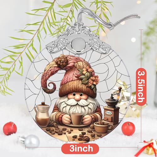 Gnome Stained Glass Ornament, Christmas Tree Decorations, Holiday Presents, Gift Exchange Ideas