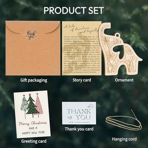 Best Friend Birthday Gifts for Women, Friendship Elephant Ornament with Story Card, Friendship Gifts for Women, Birthday Presents for Best Friends Sisters Special Bond Decor, Suncatcher (Engraved)
