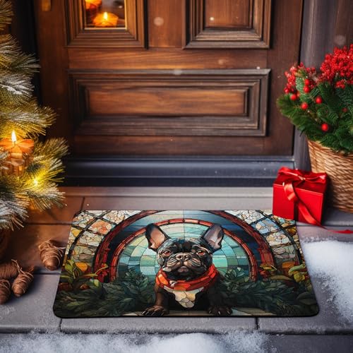 All Over Printed, French Bulldog Doormat, Doormat with French Bulldog Pattern, 24x16 inches, 30x18 inches Doormat, Home Decor Outdoor, Gift for French Bulldog Lover (RBRGUS-EPHG-53029004)