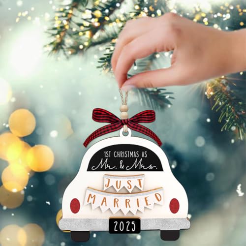 First Christmas Married Ornament 2025, Our First Christmas As Mr and Mrs Christmas Ornament - Bridal Shower Gift, Marriage Gifts, Wedding Gifts for Couples, Gifts for Newlyweds