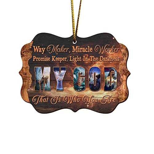 All Over Printed, God Religious Ornaments, Christmas Tree Ornaments, 3.5 inches Wood Ornament 2 Sided, Gift for Christmas