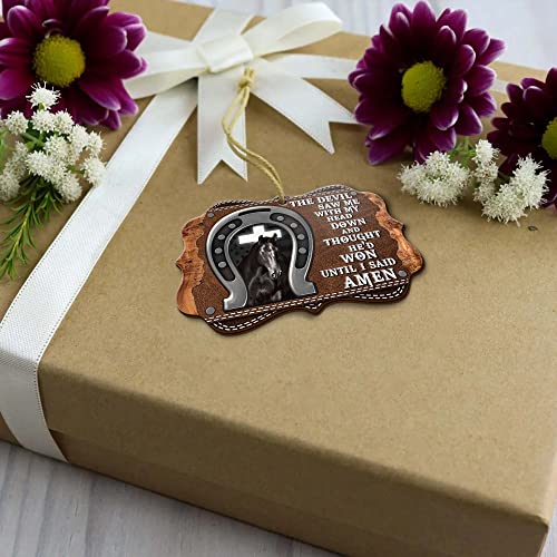 Vibepy All Over Printed Horse Ornament, Christmas 2022, 3.5" Wood Ornament 2 Sided, Gift for Horse Lover