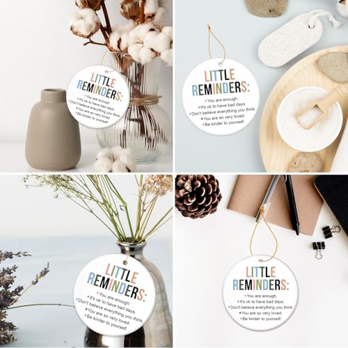 HEXMOZ Inspirational Motivational Gifts - Little Reminders You are Enough Ornament, Friendship Gifts for Women, Coworker, Best Friend, Bestie - Decorative Ceramic Ornament