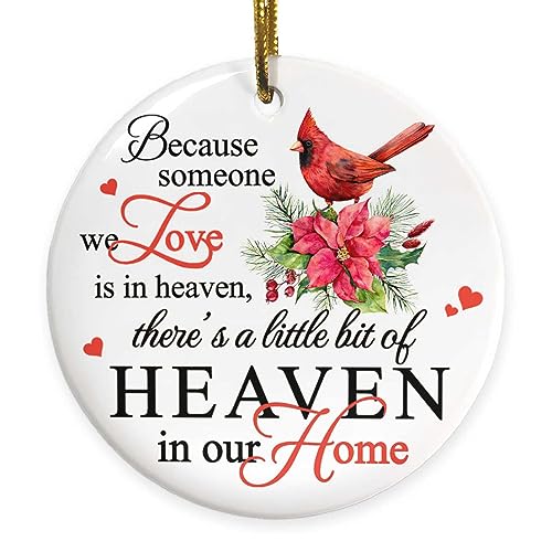 Keepsake Christmas Cardinal Ornament 2024, Christmas in Heaven Ornament, Memorial Keepsake Ceramic Ornament, Remembrance Gifts