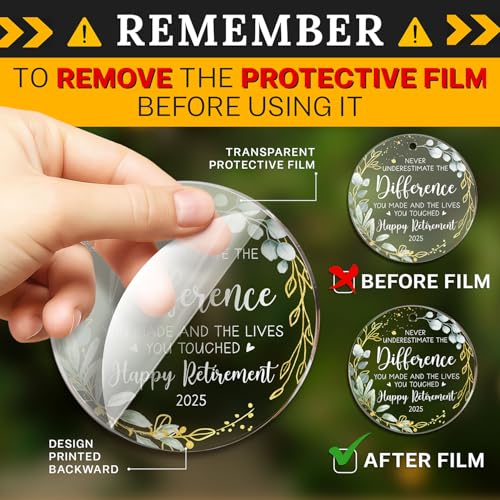 HEXMOZ Retirement Gifts - Retirement Gifts for Women, Men 2025 - Retired Ornament 2025 - Retired Gift for Coworker, Boss, Employee, Teacher, Nurse, Woman, Man - Acrylic Christmas Ornament Keepsake