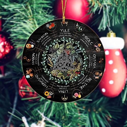 All Over Printed Wheel Year Ornament, Christmas Ornament, Christmas Home Decor, Christmas Tree Ornament, 3.5" Wood Ornament 2 Sided, Gift for Friend, Gift for Christmas