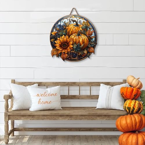 2D Flat All Over Printed, Pumpkin Wooden Sign, Fall Sign, Autumn Sign, Pumpkin Sign For Fall Decor, 8",12",18" Wood Sign, Autumn Decor, Fall Decorations (CSWS-EPHG-51951011)