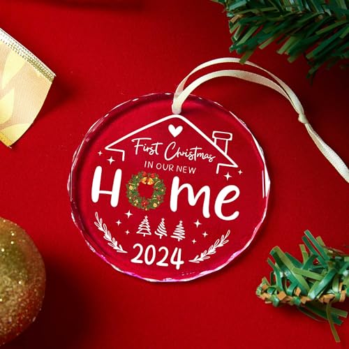 House Warming Gifts New Home, New Home Ornament 2024, Housewarming Gifts for New House, House Warming Gift for Women, Couple, homeowners,New Home Gift Ideas,Glass New Home Ornament 2024