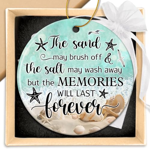 ZAGKOO Beach Themed Gift - Beach Gifts for Women - Beachy Ornaments - Decoration Gifts for Women, Men, Family, Friends - Beachy Christmas Party Decorations - Ceramic Christmas Ornament 2025