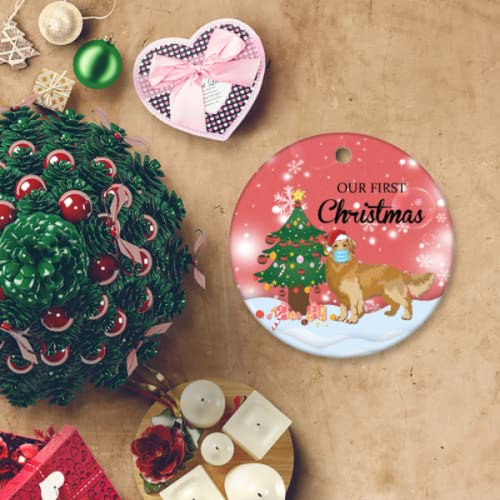 Christmas Tree Ornament, Golden Retriever Christmas Ornament Christmas Bauble, Xmas Ornaments Our First Christmas Ornament Pendant Christmas Decorations Hanging Ornament Keepsake