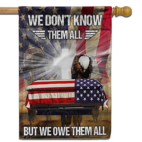 All Over Printed Double Sided House Flags, 28x40", Veteran Flag, Veteran Day Flags, Memorial Flags, We Don't Know Them All But We Owe Them All Flags, US Vietnam Veteran Flags, Outdoor Flags